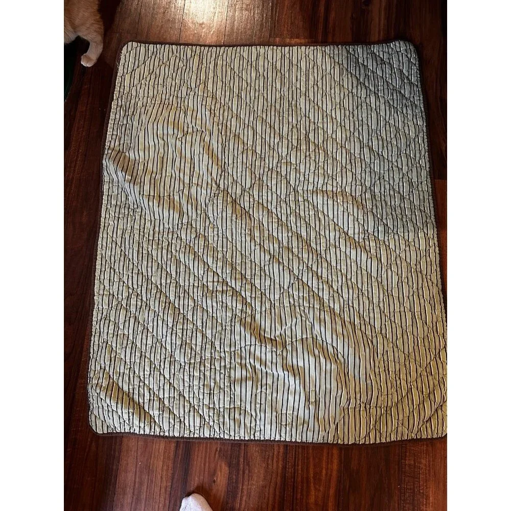 Peek a Boo MONKEY Baby‎ Blanket Head Face Reversible Green White Brown Stripe